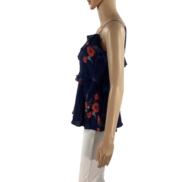 Joie Aisling Cami Midnight Floral Ruffle Tier Top Size 6 - Picture 4 of 7